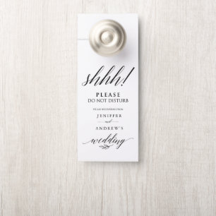 Simple Elegant Script Do Not Disturb Wedding Door Hanger
