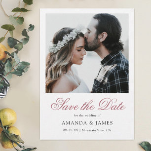 Simple Elegant Script Engagement Photo Save The Date