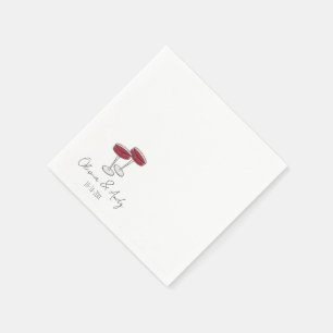 simple elegant script Engagement wedding favour Napkin