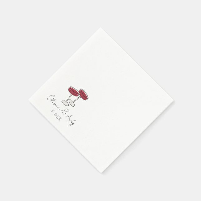 simple elegant script Engagement wedding favour  Napkin (Corner)
