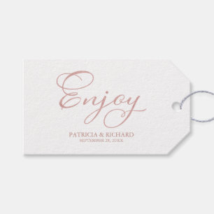 Simple Elegant Script Enjoy Wedding Favour Tags