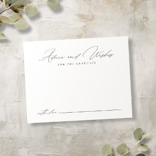 Simple Elegant Script Graduate advice & wishes Card