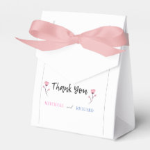 Simple Elegant Script Hashtag Wedding Favour Box