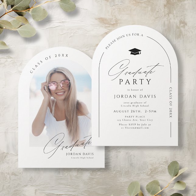 Simple Elegant Script Modern Arch Graduation Invitation (Simple Elegant Script Modern Arch Graduation Invitation)