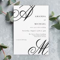 Simple Elegant Script Monogram Wedding