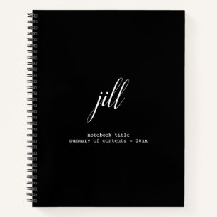 Simple Elegant Script Personalised Spiral Notebook