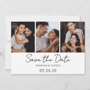 Simple Elegant Script Photo LGBTQ Save The Date