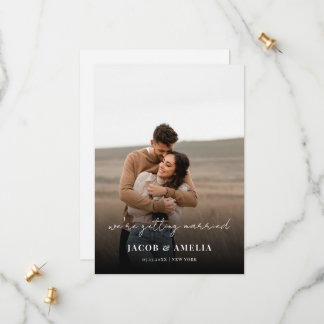 Simple Elegant Script Photo Wedding Save The Date