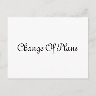 Simple Elegant Script Postponement Wedding  Announcement Postcard