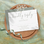 Simple Elegant Script Sage Green Wedding RSVP Card<br><div class="desc">A simple elegant sage green signature script RSVP card with your details set in chic typography. Designed by Thisisnotme©</div>