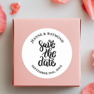 Simple Elegant Script Save The Date Boho Wedding Classic Round Sticker