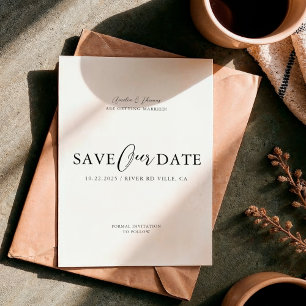Simple Elegant Script Save the Date Magnetic Invitation