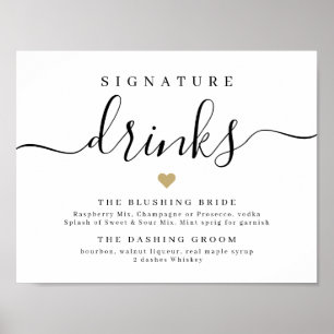 Simple elegant script signature drinks sign