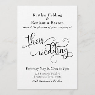 Simple, Elegant Script Typography Wedding Invitation