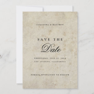 Simple Elegant Script Vintage Wedding Save The Date