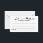 Simple Elegant Script Wedding Advice & Wishes Card<br><div class="desc">Simple Elegant Script Wedding Advice & Wishes Card - Feel free to edit,  customise and personalise this simple yet beautiful wedding advice and wishes card. Edit options are available.</div>