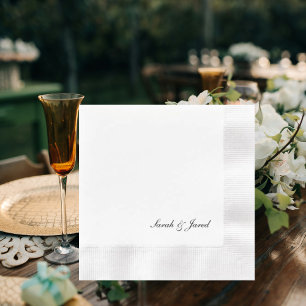 Simple Elegant Script Wedding Coined Cocktail Napkin