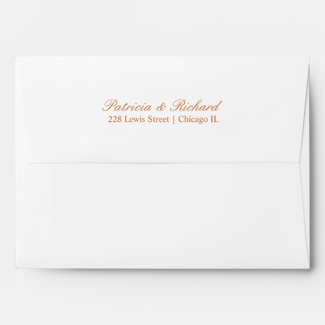 Simple Elegant Script Wedding Invitation Envelope (Back (Top Flap))