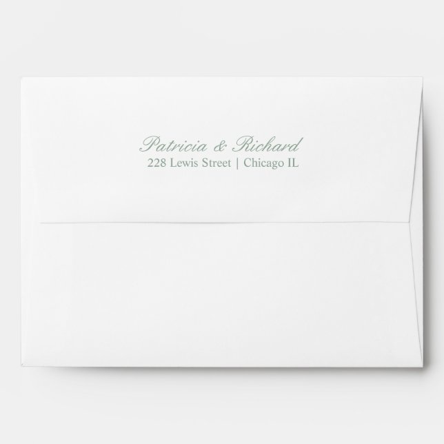 Simple Elegant Script Wedding Invitation Envelope (Back (Top Flap))