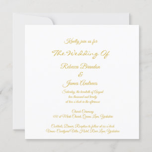 Simple Elegant Script Wedding Invitation Square
