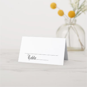 Simple Elegant Script Wedding Table Seating Number Place Card