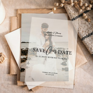 Simple Elegant Script Wedding Vellum Invitations