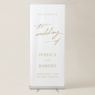 Simple Elegant Script Wedding Welcome Retractable Banner
