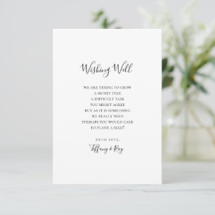 Simple Elegant Script Wedding Wishing Well Card