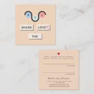 Simple Elegant Share the love Rustic Referral Card