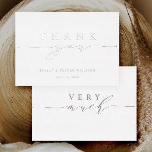 Simple & Elegant Silver Foil Thank You Card 