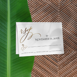 Simple, Elegant, Smooth Gold Typography RSVP Card