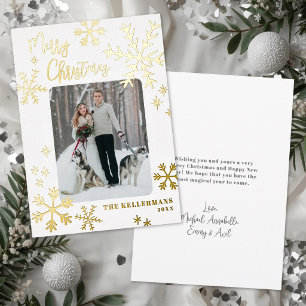 Simple Elegant Snowflake Christmas Foil Holiday Card