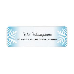 Simple Elegant Snowflakes Blue Gradient