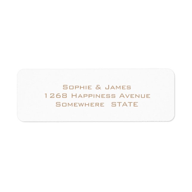 Simple Elegant Soft Gold Wedding Return Address (Front)