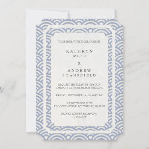 Simple Elegant Soft Lilac + White Beach Wedding Invitation