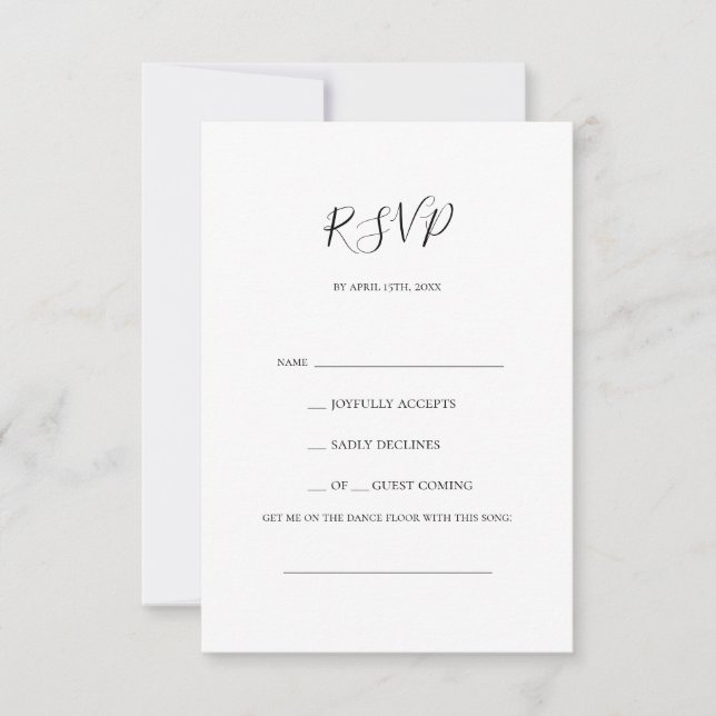 Simple Elegant Song Request RSVP Card (Front)
