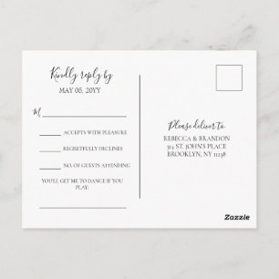 Simple Elegant Song Request RSVP Wedding Postcard