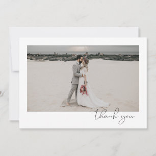 Simple Elegant Sophisticated Minimal Photo Wedding Thank You Card