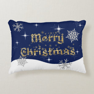 Simple Elegant Sparkling Christmas Glitter Sparkle Decorative Cushion