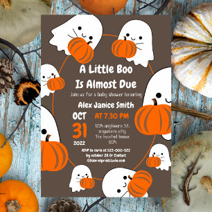 Simple Elegant Spooky Ghost, Halloween Baby Shower Invitation