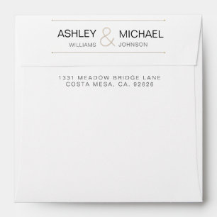 Simple Elegant Square Antique Gold Return Address Envelope