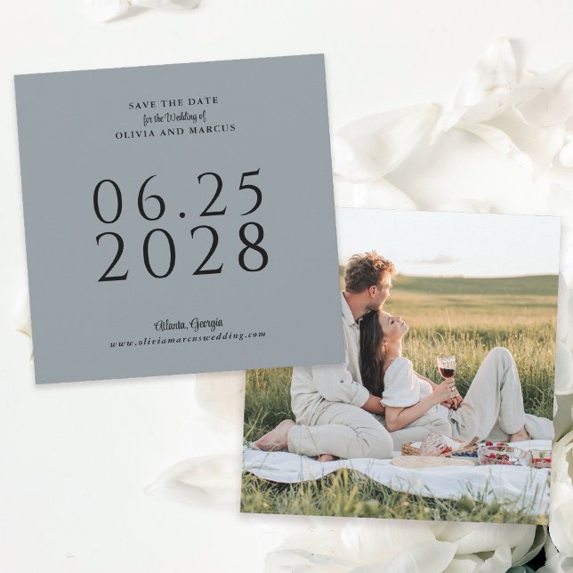 Simple Elegant Square Save the Date with Photo (Creator Uploaded)