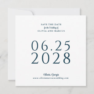 Simple Elegant Square Save the Date with Photo