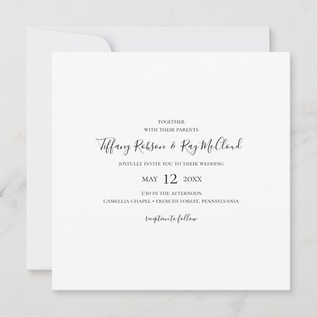Simple Elegant Square Wedding Invitation (Front)