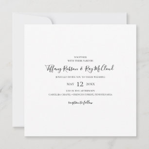 Simple Elegant Square Wedding Invitation