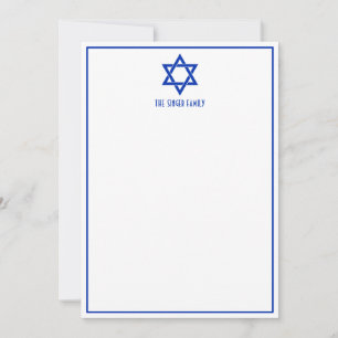 Simple Elegant Star of David #3F Family Name Card