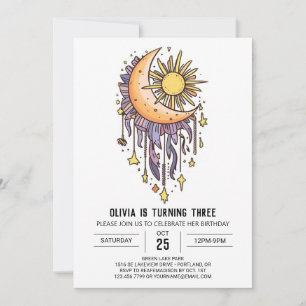 Simple Elegant Stars Digital Birthday Invitation