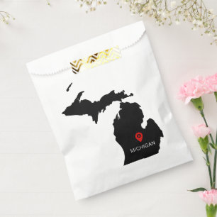 Simple Elegant State of Michigan Wedding Favour Bags
