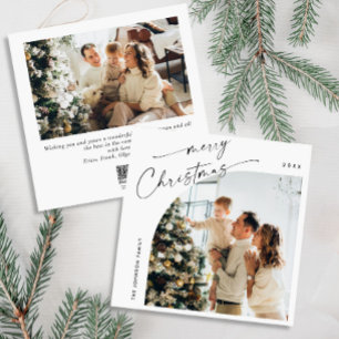 Simple Elegant Stylish 2 PHOTO Christmas Greeting Holiday Card