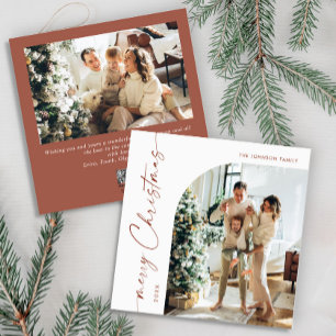 Simple Elegant Stylish 2 PHOTO Christmas Greeting Holiday Card